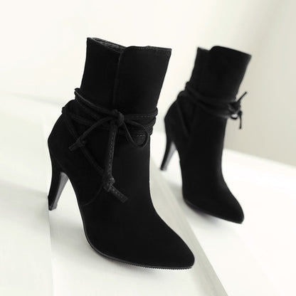 Women's Knot High Heels Short Boots