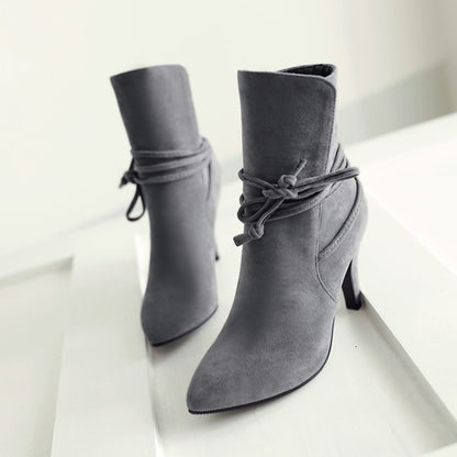 Women's Knot High Heels Short Boots