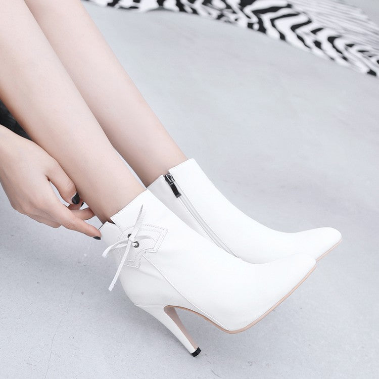 Women's Knot High Heels Short Boots