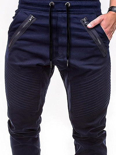 Men's Zippers Embellished Drawstring Fashion Jogger Pants