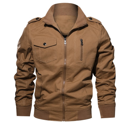 Men's Solid Color Cotton Autumn New Plus Size Jacket