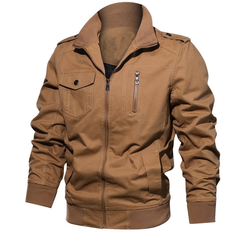 Men's Solid Color Cotton Autumn New Plus Size Jacket