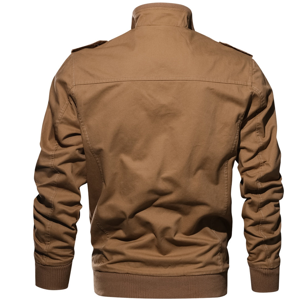 Men's Solid Color Cotton Autumn New Plus Size Jacket