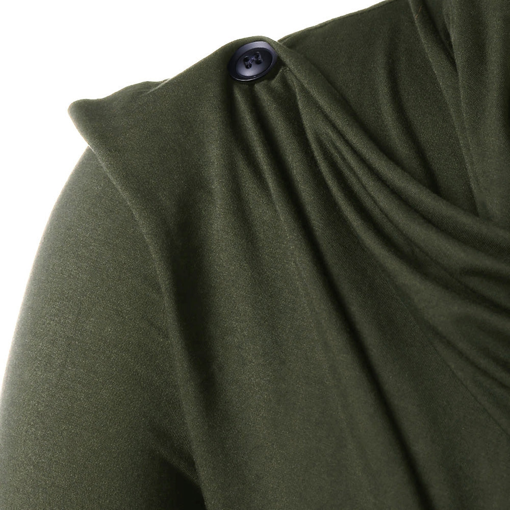 Men's Solid Color Fashion Asymmetrical Overlap Asymmetrical Cardigan