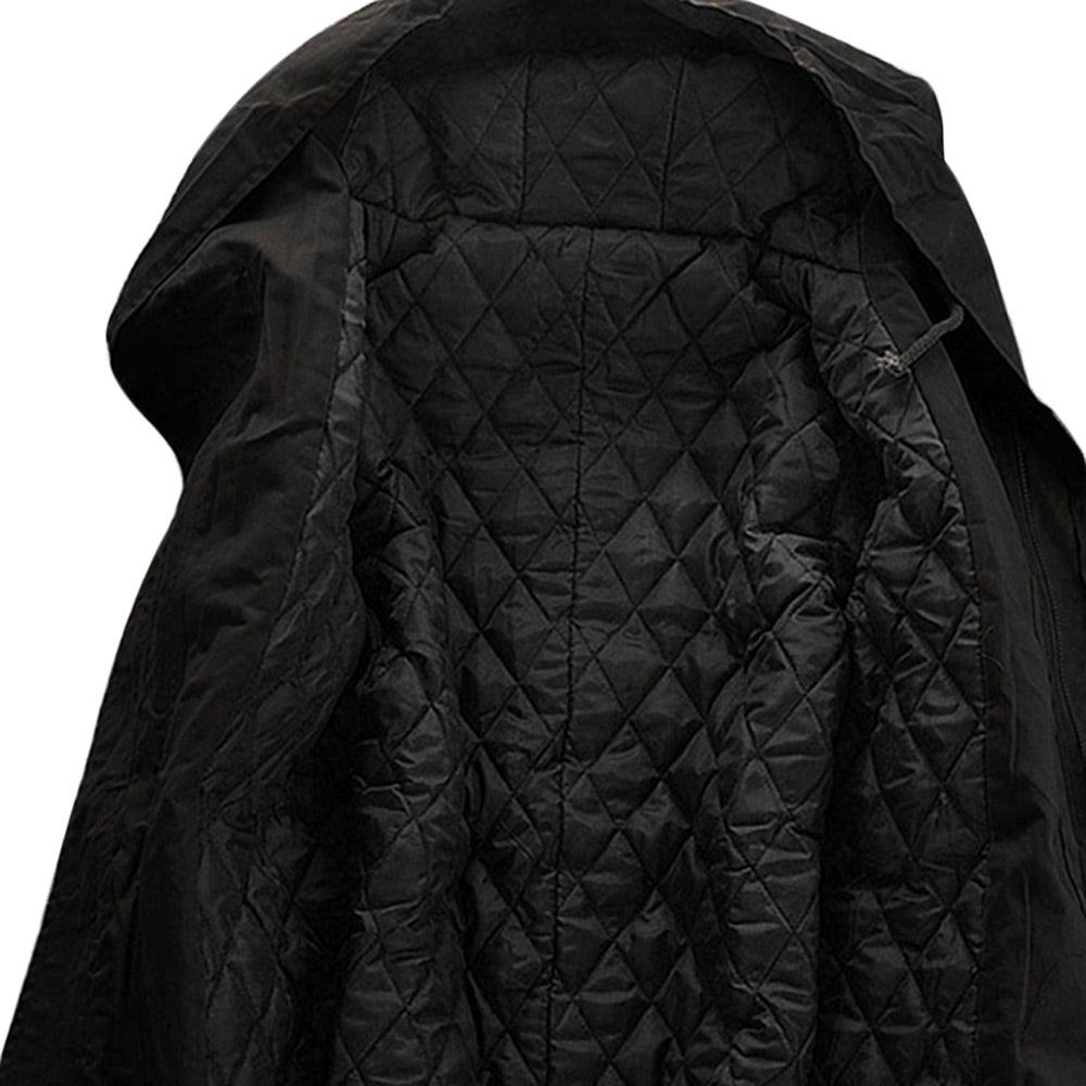 Men's Hooded Padded Double Zip Up Parka Coat for Winter