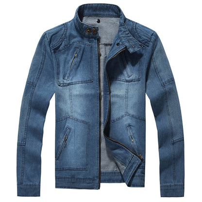 Men's Stylish Hooded Long Sleeves Pocket Denim Jacket