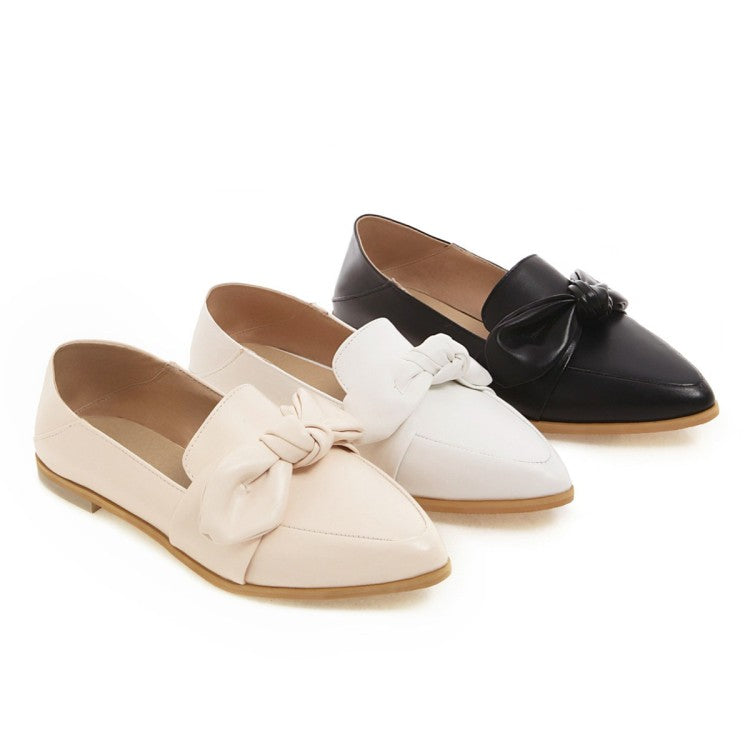Women's  Pointed Toe Bowtie Flats Shoes