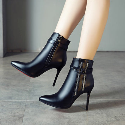 Women's Pointed Toe High Heel Short Boots