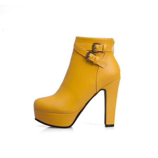 Women's High Heel Platform Short Boots