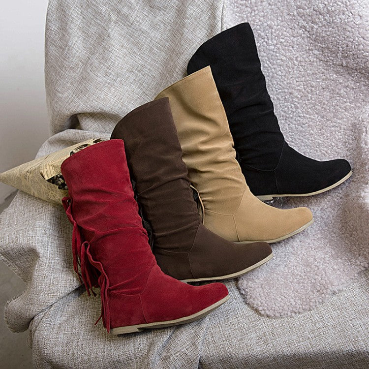 Tassel Mid Calf Boots for Women's