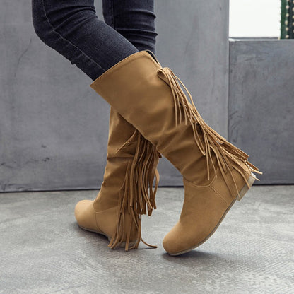 Tassel Mid Calf Boots for Women's