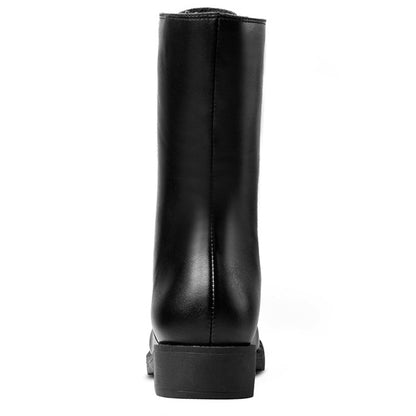 Women's Zipper Low Heels Short Boots