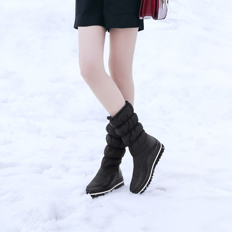 Women's Heels Winter Down Mid Calf Snow Boots