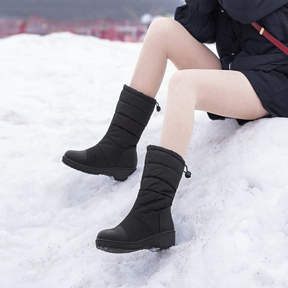 Women's Heels Warm Winter Down Mid Calf Snow Boots