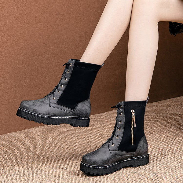 Women's Lace Up Platform Short Boots