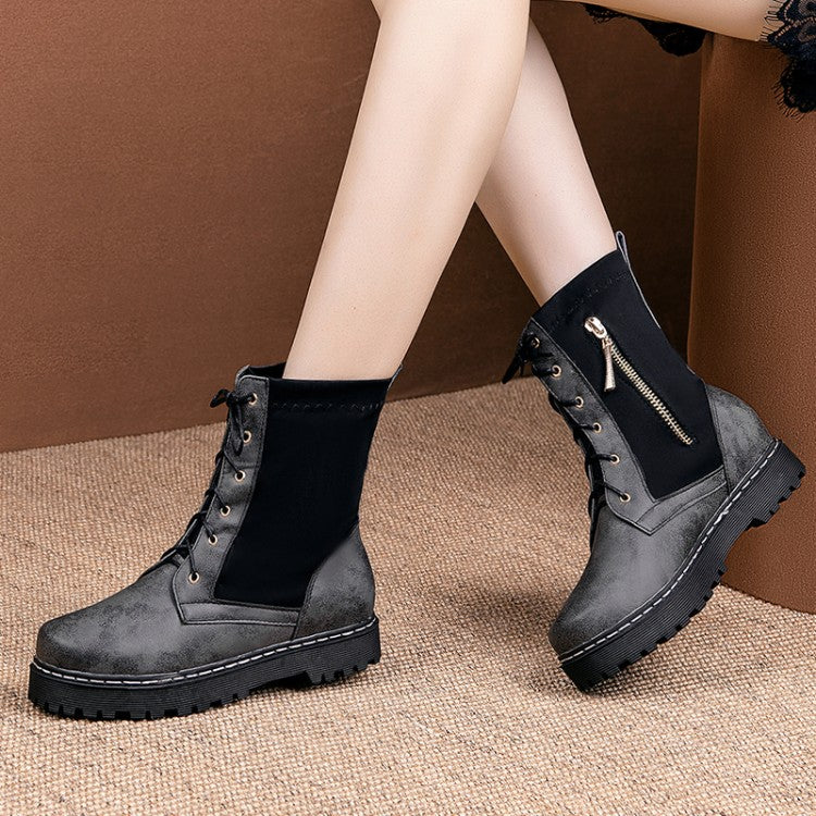 Women's Lace Up Platform Short Boots