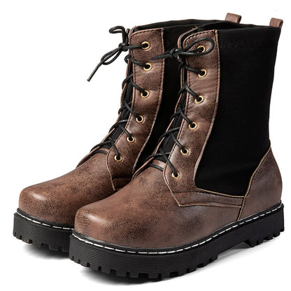 Women's Lace Up Platform Short Boots