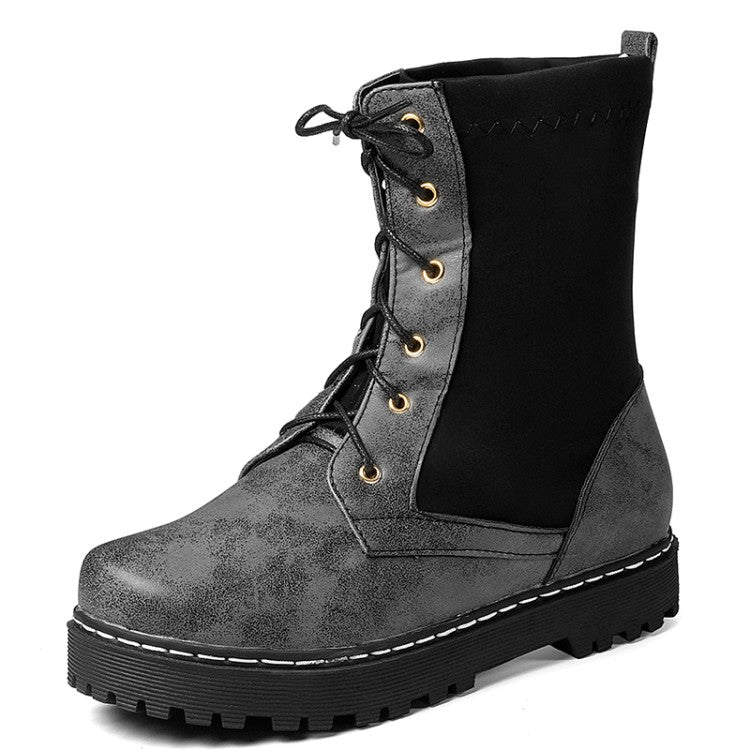 Women's Lace Up Platform Short Boots