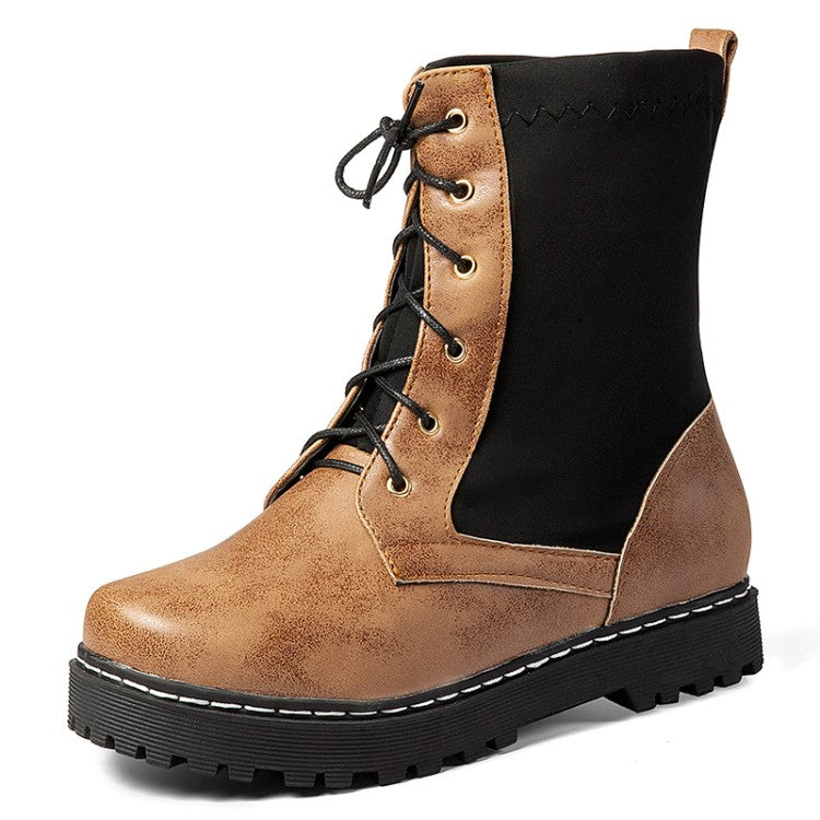 Women's Lace Up Platform Short Boots