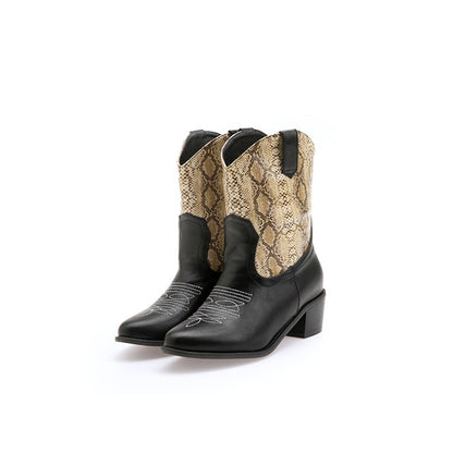 Women's Printed High Heel Short Boots