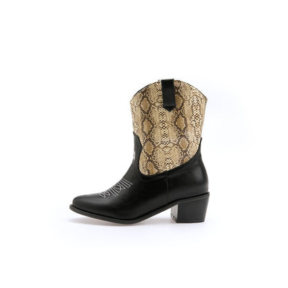 Women's Printed High Heel Short Boots