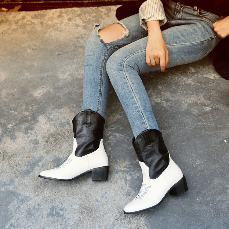Women's Printed High Heel Short Boots
