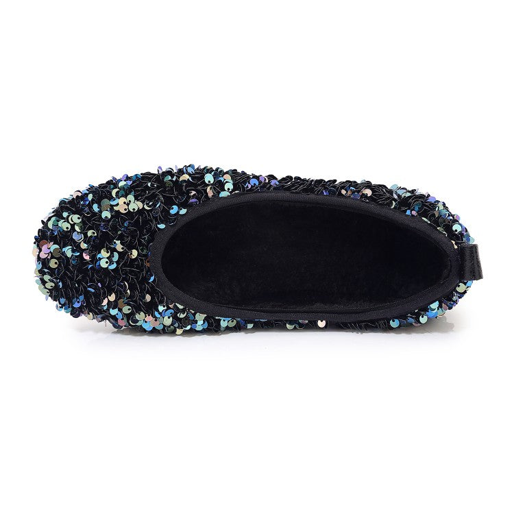 Women's Lightweight Bling Bling Sequins Slip on Flats Shoes