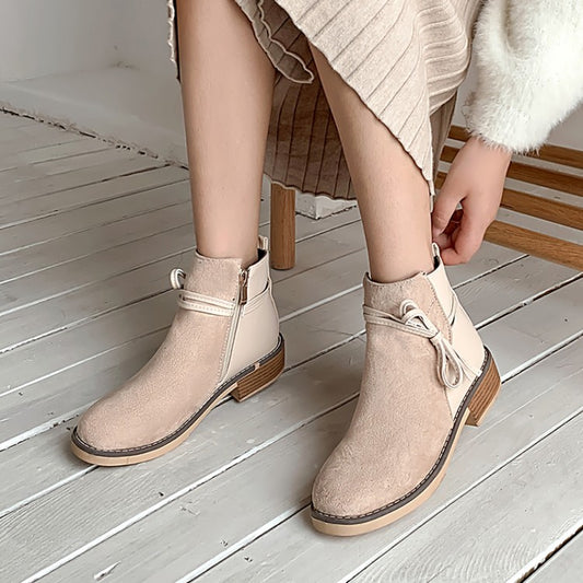 Women Suede Short Boots Shoes Woman