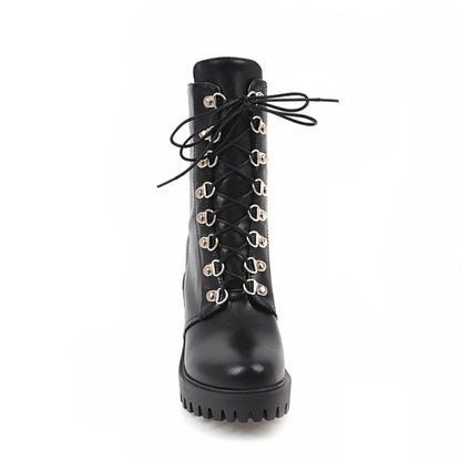 Women's Block Heels Short Motorcycle Boots