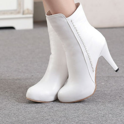 Women's High Heel Mid Calf Boots