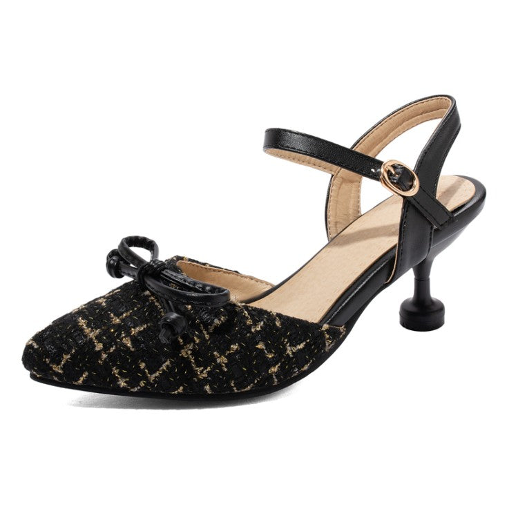 Women's's High Heels Butterfly Knot Ankle Strap Spool Heel Stiletto Sandals