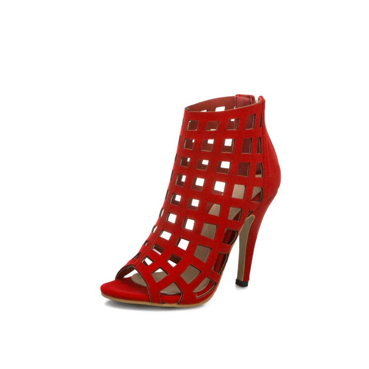 Women Zip Flat Gladiator Sandals Shoes 5724 – meetfun