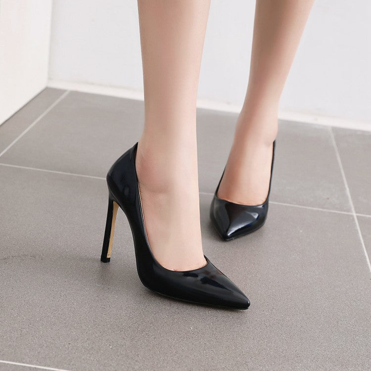 Women Patent Leather High Heel Stiletto Pumps