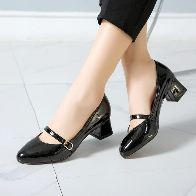 Women's Mary Jane Block Heels Pumps