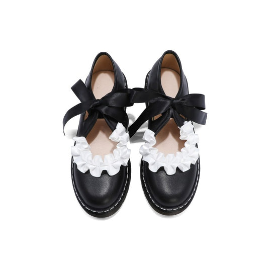 Women's Knot Lace Mary Jane Flats Shoes