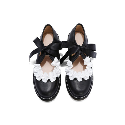 Women's Knot Lace Mary Jane Flats Shoes