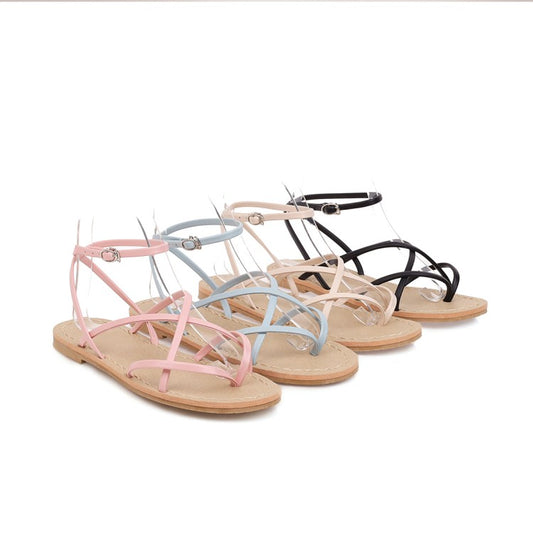 Women's's Flip Flops Round Toe Ankle Strap Flat Sandals