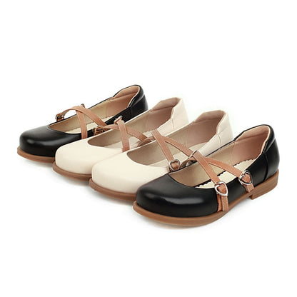 Women's  Buckle Belt Flats Mary Jane Shoes