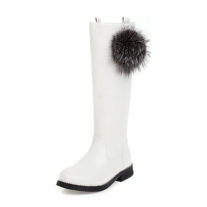 Womens' Hairball Low Heels Knee High Boots