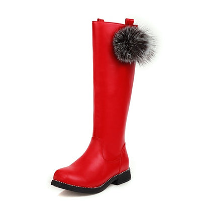 Womens' Hairball Low Heels Knee High Boots