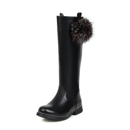 Womens' Hairball Low Heels Knee High Boots