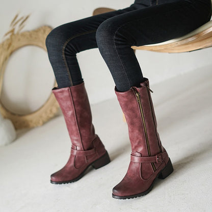 Women's Heel Knee High Riding Boots