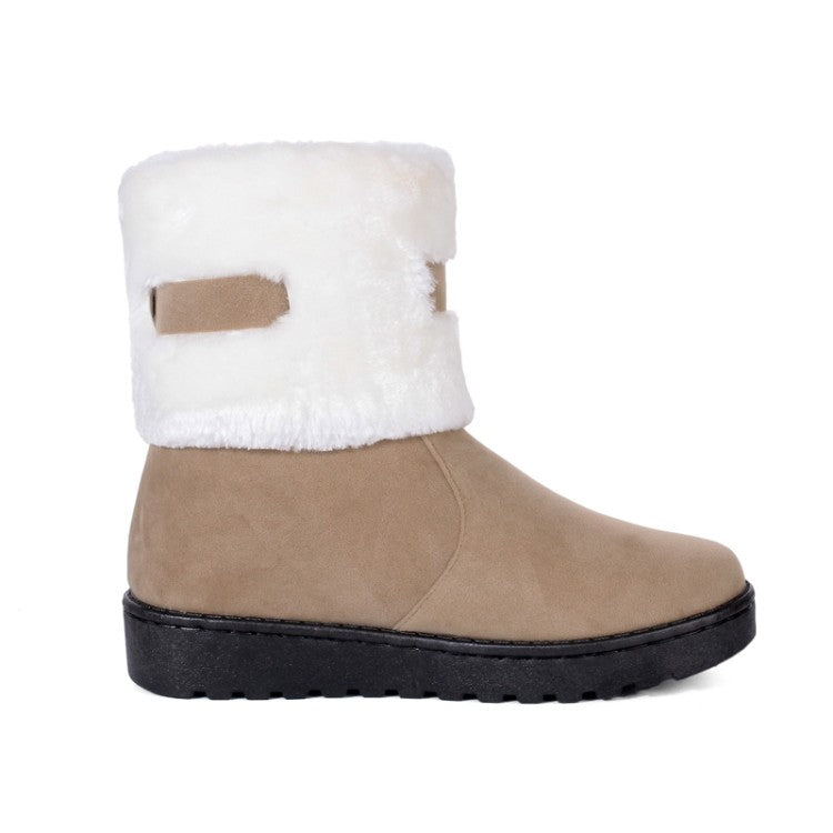 Women's Winter Fur Bow Short Snow Boots