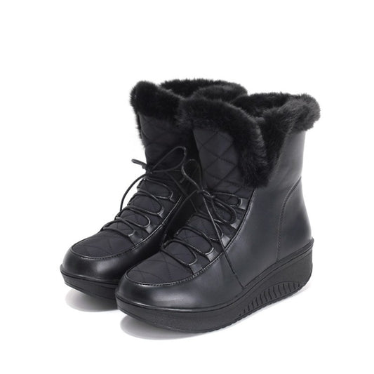 Women's Winter Wedge Heels Down Short Snow Boots