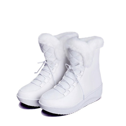 Women's Winter Wedge Heels Down Short Snow Boots