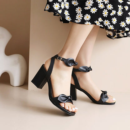 Women's  Butterfly Knot Block Heel Sandals