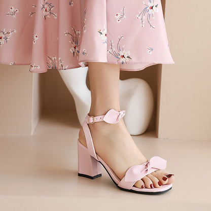 Women's  Butterfly Knot Block Heel Sandals