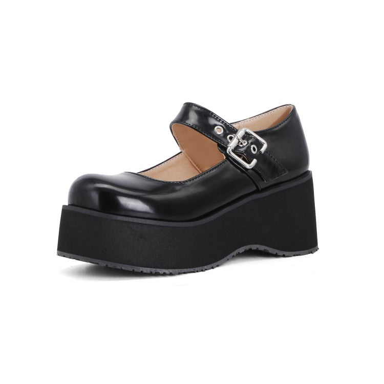 Women's Mary Jane Platform Wedge Heels Shoes