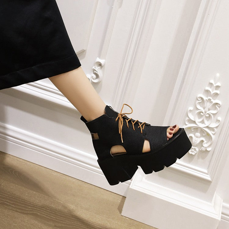 Women's's Open Toe Denim Platform Sandals