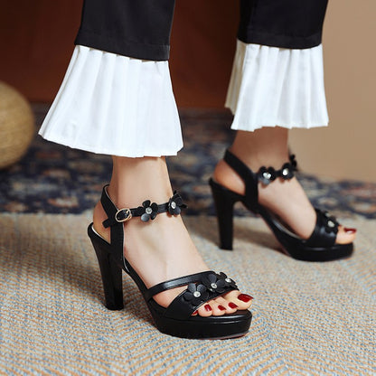 Women's Ankle Strap Flora High Heel Platform Sandals